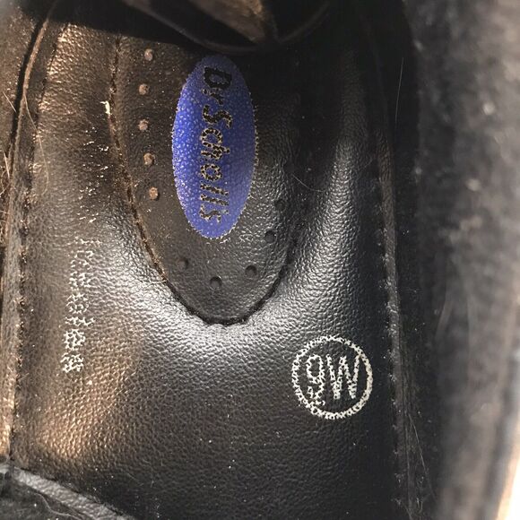 Dr. Scholl's Marci Black Leather Wedge Loafer Women's 9W Side Zip Comfort Shoes - Picture 8 of 10